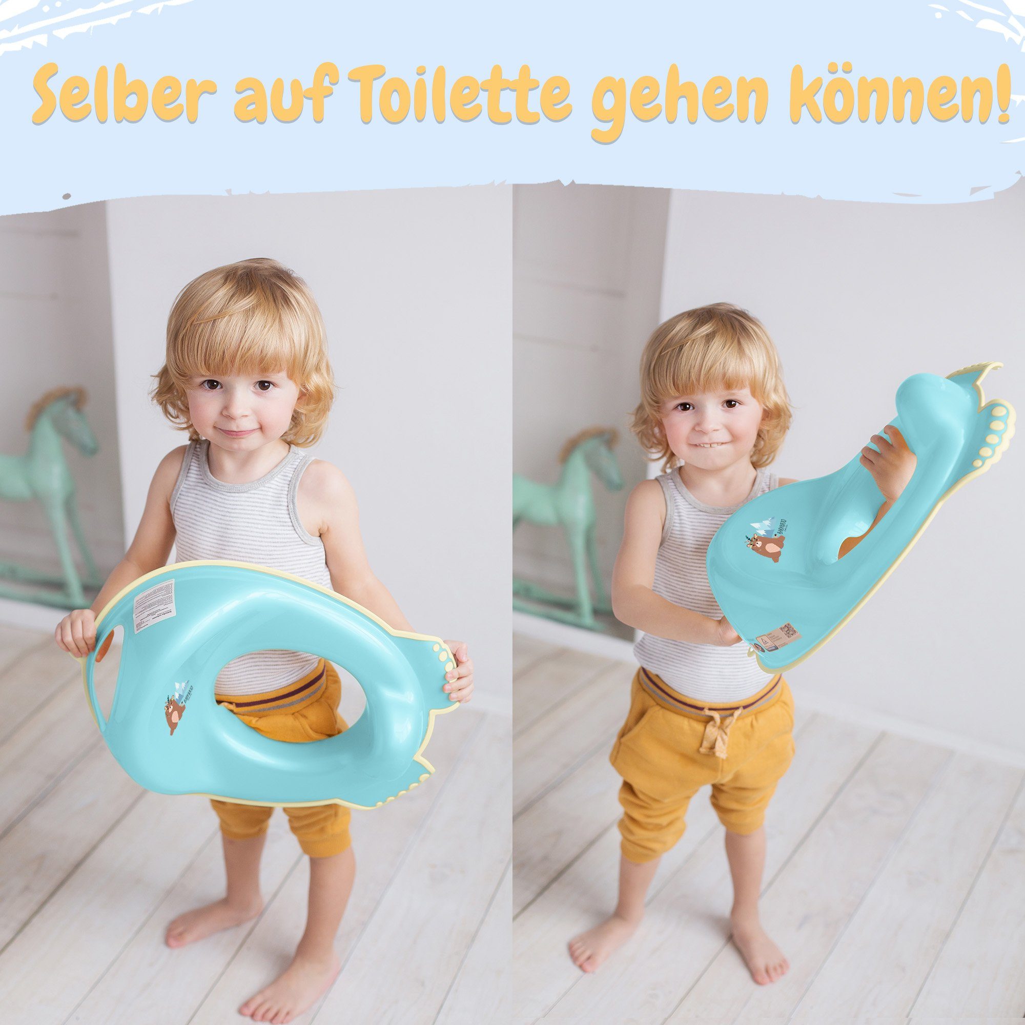 Rheinland Babykajo geprüft! Toilettentrainer, TÜV Toilettensitz Bärchen - blau (1-tlg), Kinder