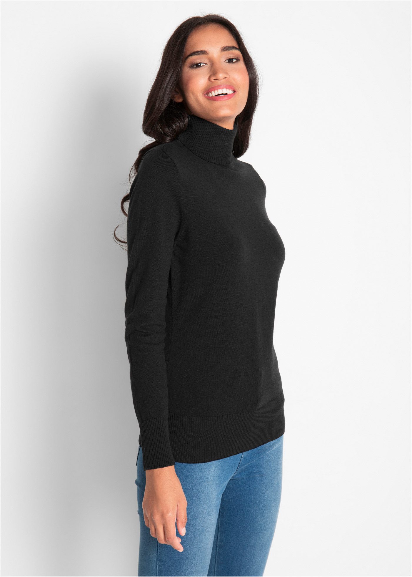 bonprix Rollkragenpullover mit Rippbündchen
