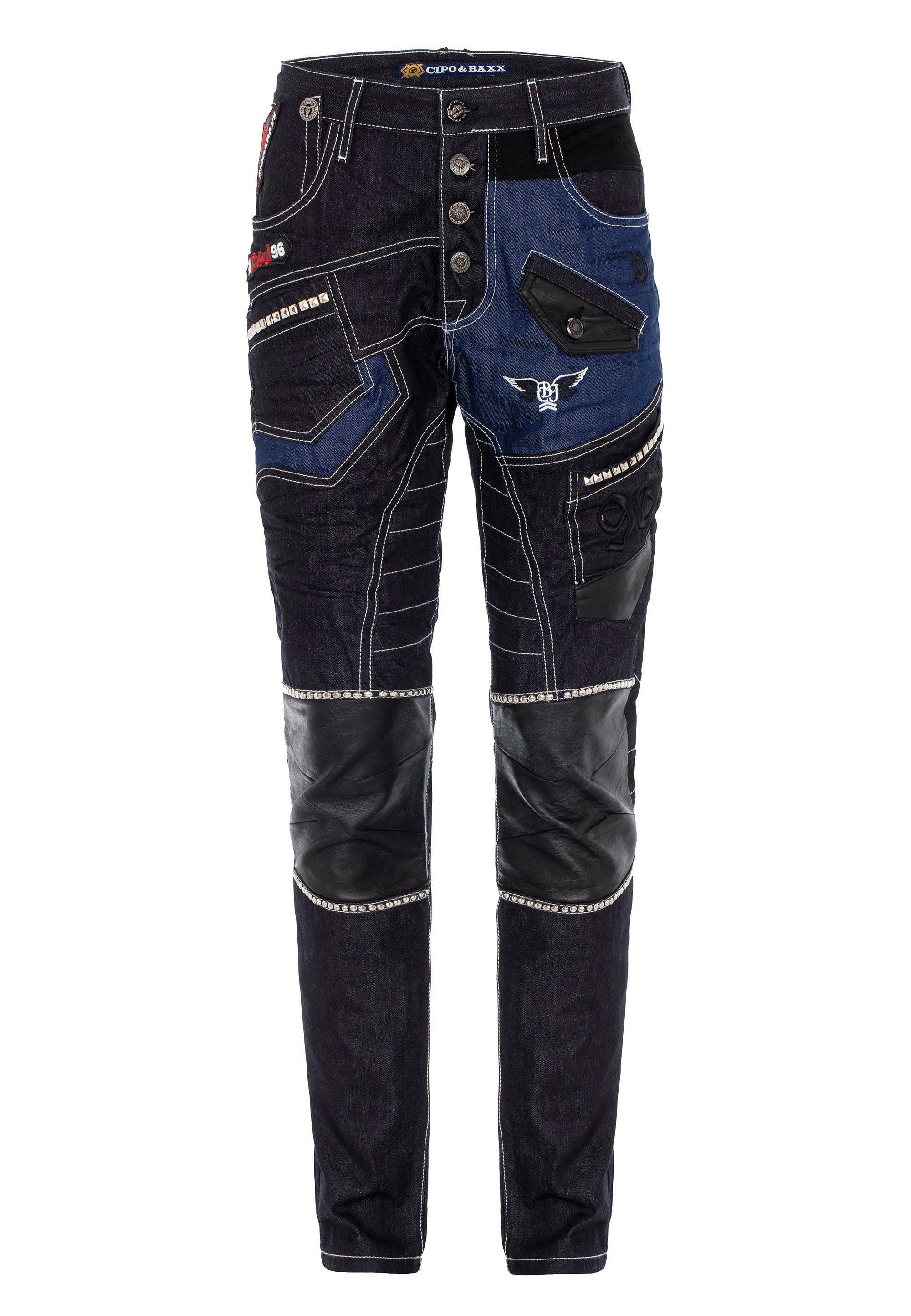 Herren Jeans Cipo & Baxx Straight-Jeans im stylischen Design