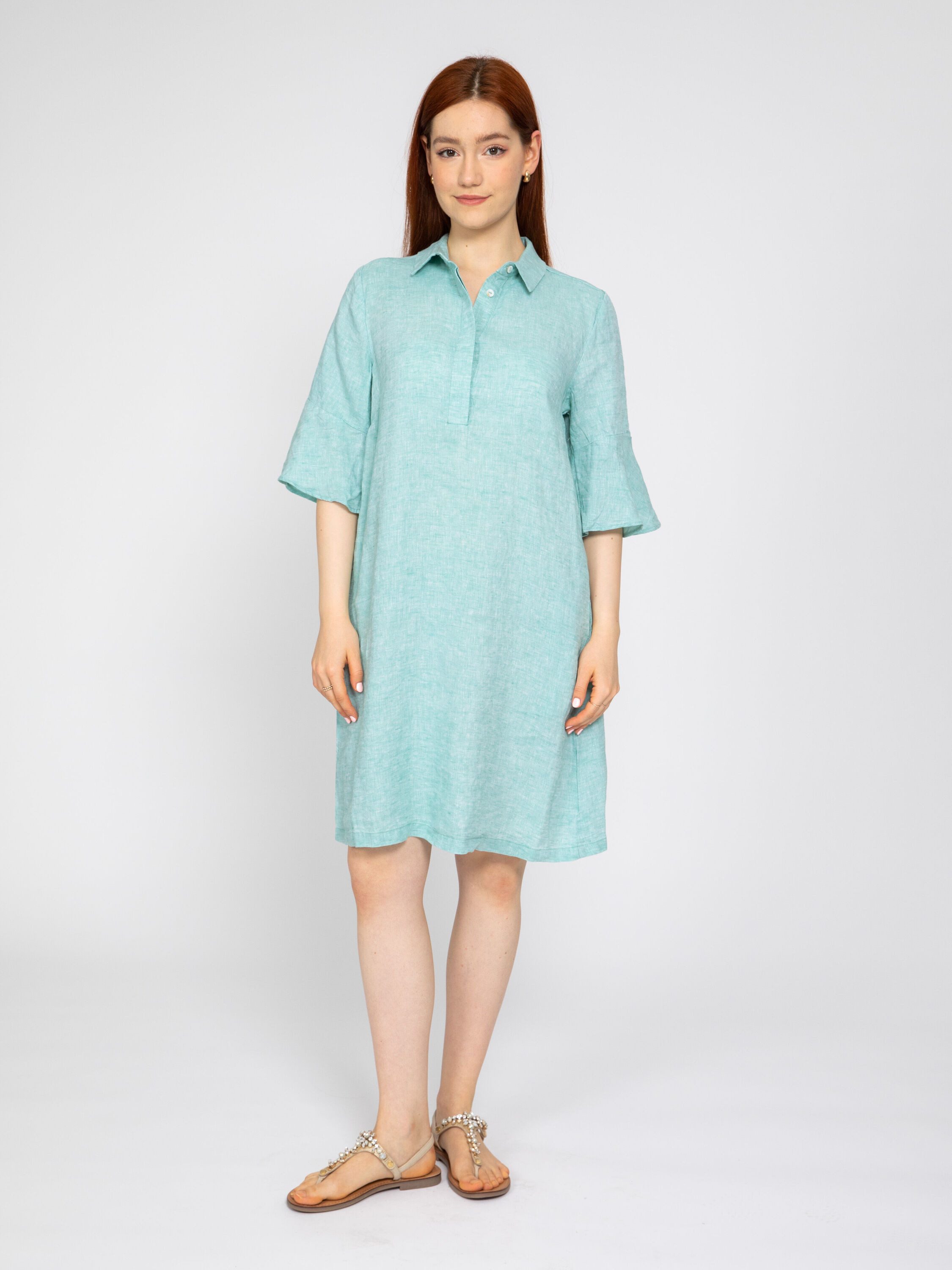 VICCI Germany Blusenkleid aus Melange-Leinen mit günstig online kaufen