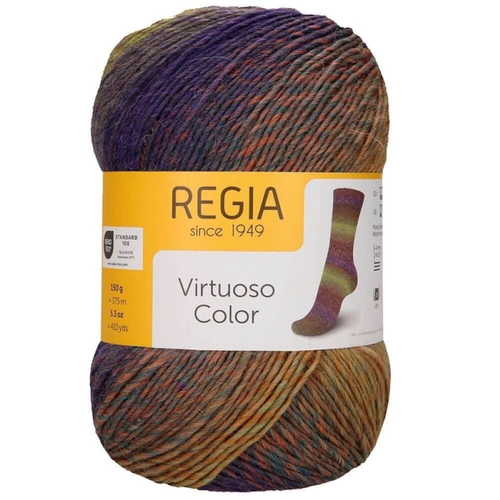 Regia 150g Regia Virtuoso Color - 6-fädiges Sockengarn Effektgarn, 375,00 m, 6-fädig