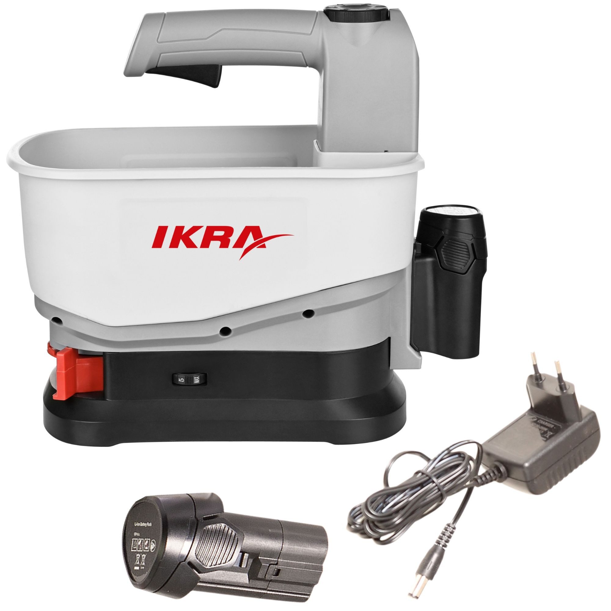 ikra GmbH Handstreuer IAST 12, mit Akku & Ladergerät, Universalstreuer 12V Akku