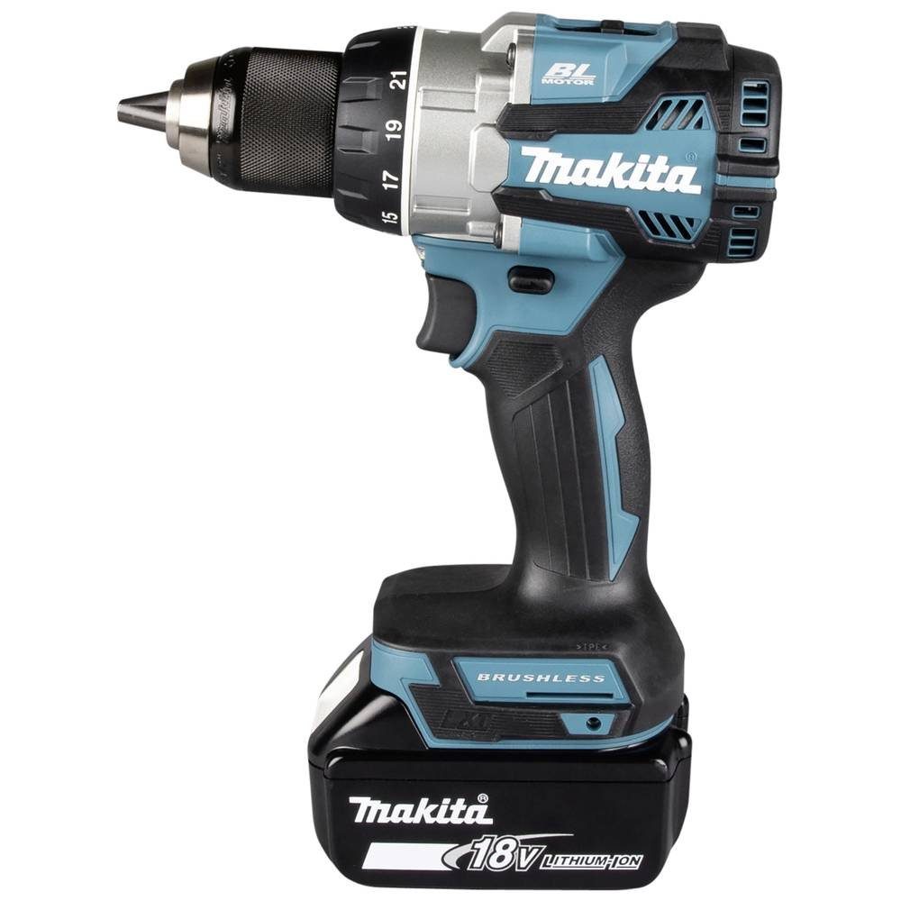 Thumbnail - Makita Akku-Bohrschrauber Akku-Bohrschrauber 18V / 5.0 Ah, 2 Akkus +, bürstenlos, inkl. 2. Akku, inkl. Ladegerät