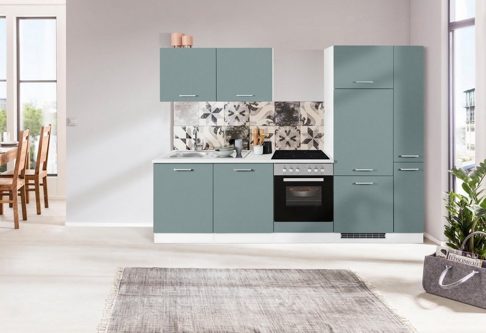 HELD MÖBEL Küchenzeile Visby, ohne E-Geräte, Breite 270 cm für Kühlschrank,  Rastemaß 60 cm, beliebig um weitere Schränke erweiterbar