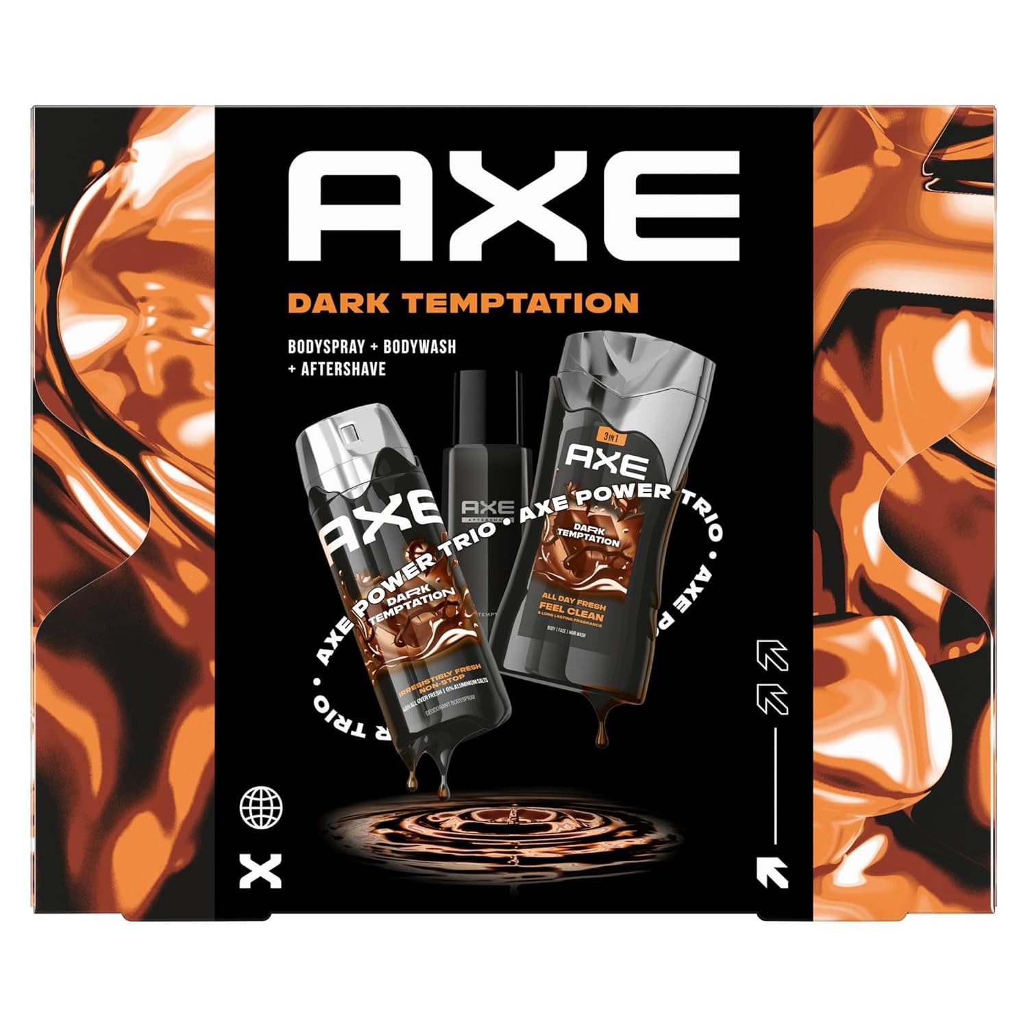 axe Pflege-Geschenkset Axe DarkTemptation Pflegeset Bodyspray & Duschgel & Aftershave