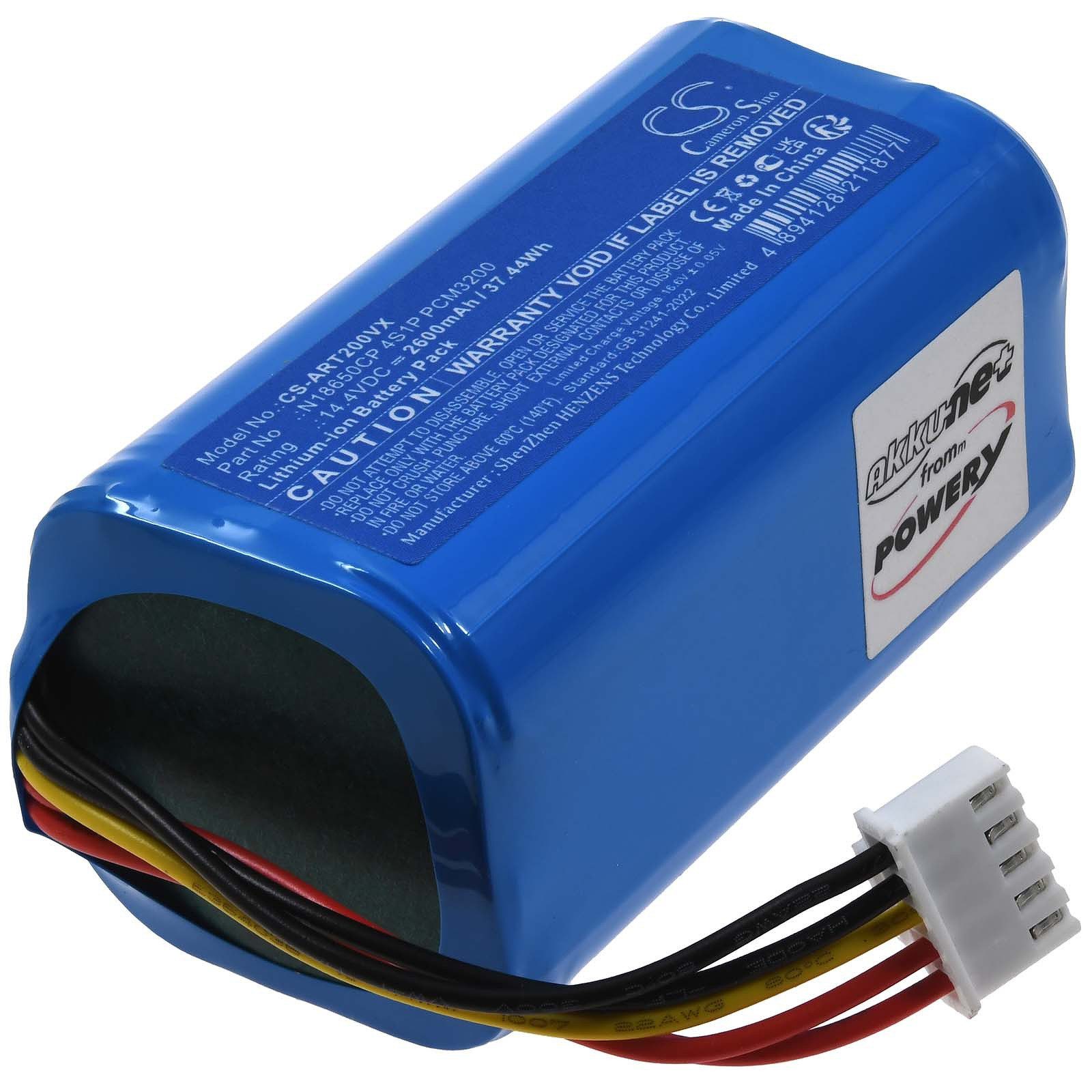 Powery Akku für Airrobo Typ N18650CP Staubsauger-Akku 2600 mAh (14.4 V)