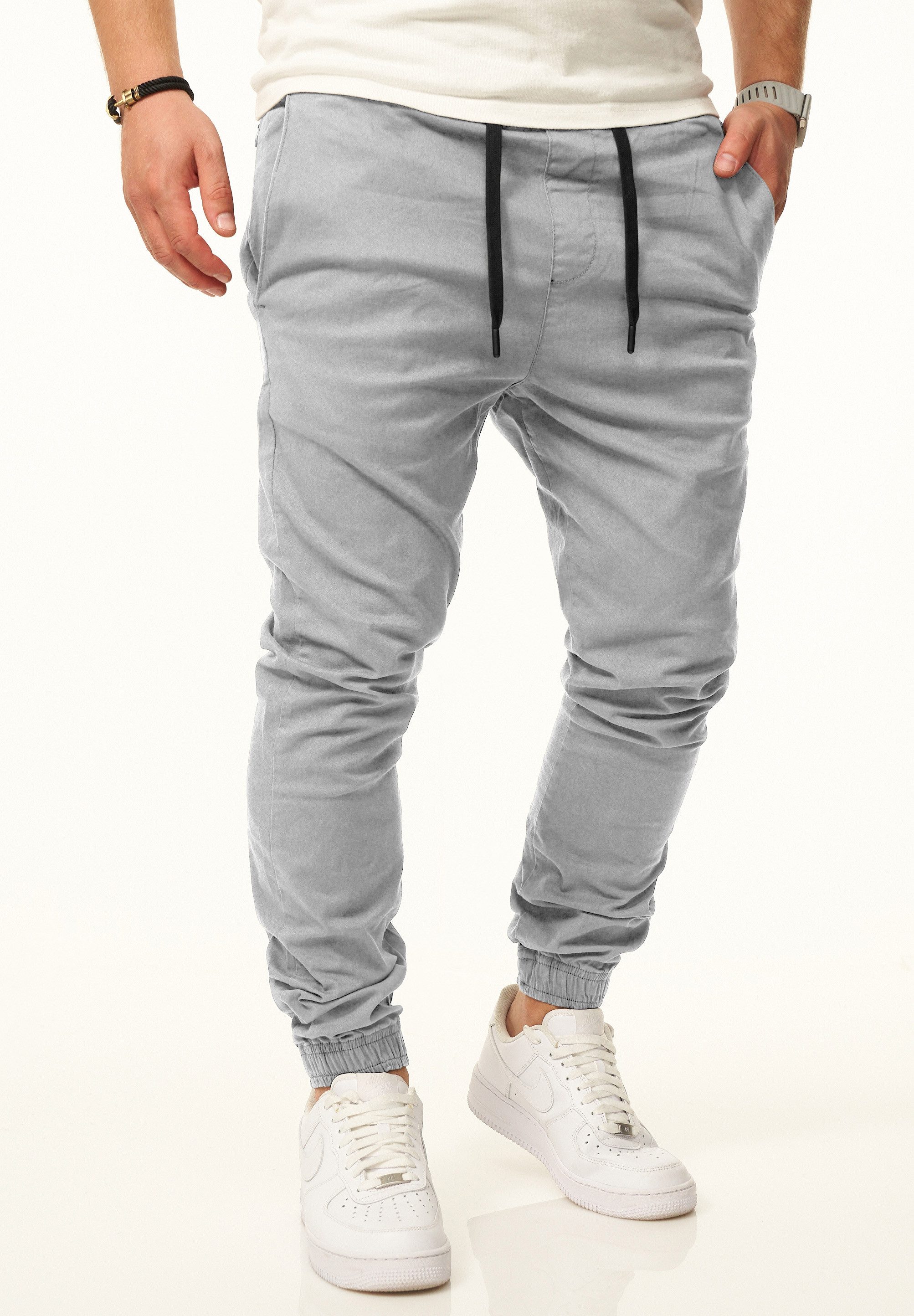DAILY COTTON Chinohose als Jogger Jeans Freizeithose mit Gummibund Stoffhose im Regular-Fit mit Extra Save-Pocket