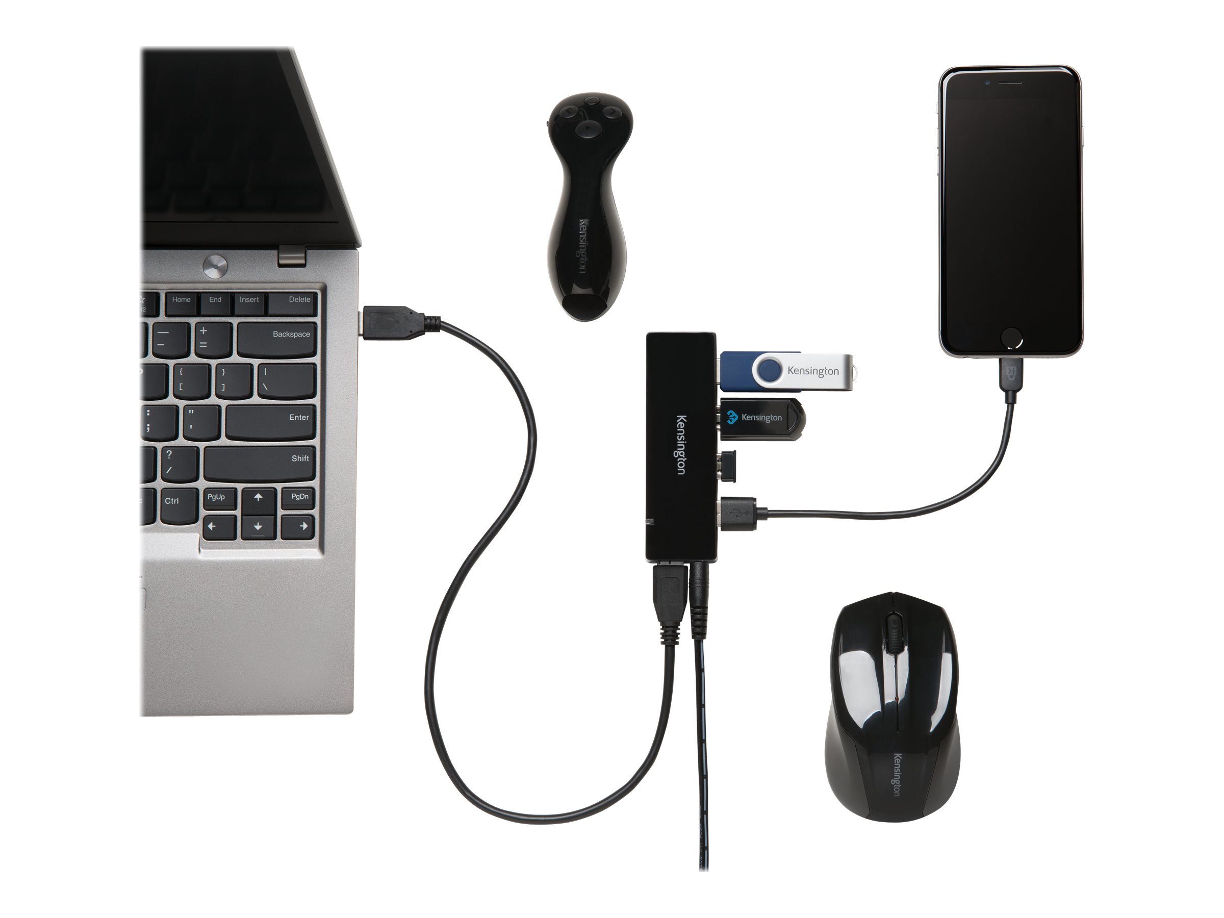 KENSINGTON USB 3.0 4-Port Hub + Charging Netzwerk-Switch