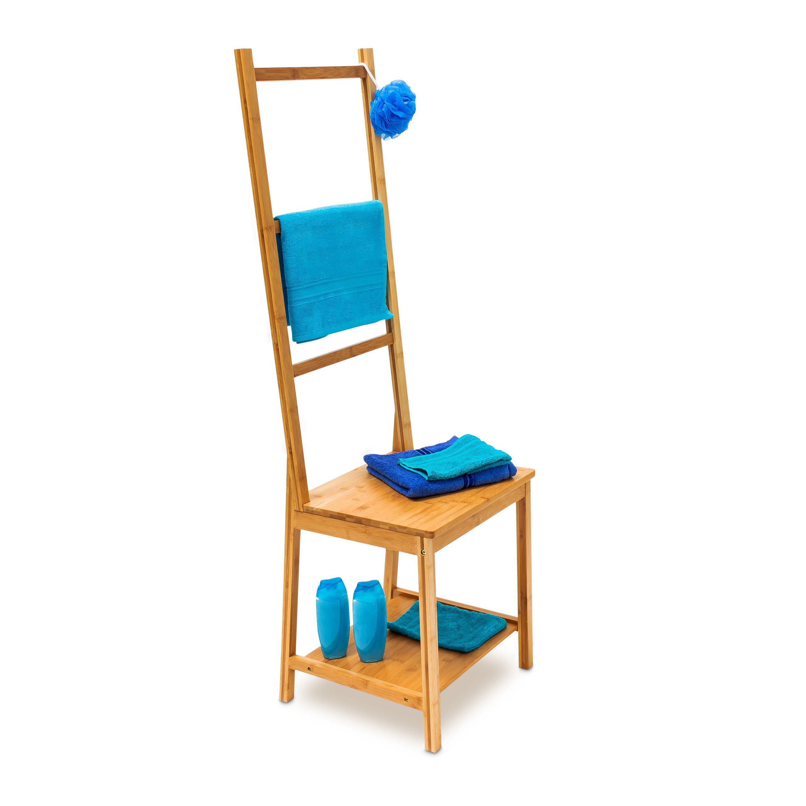 relaxdays Herrendiener Kleiderstuhl Bambus
