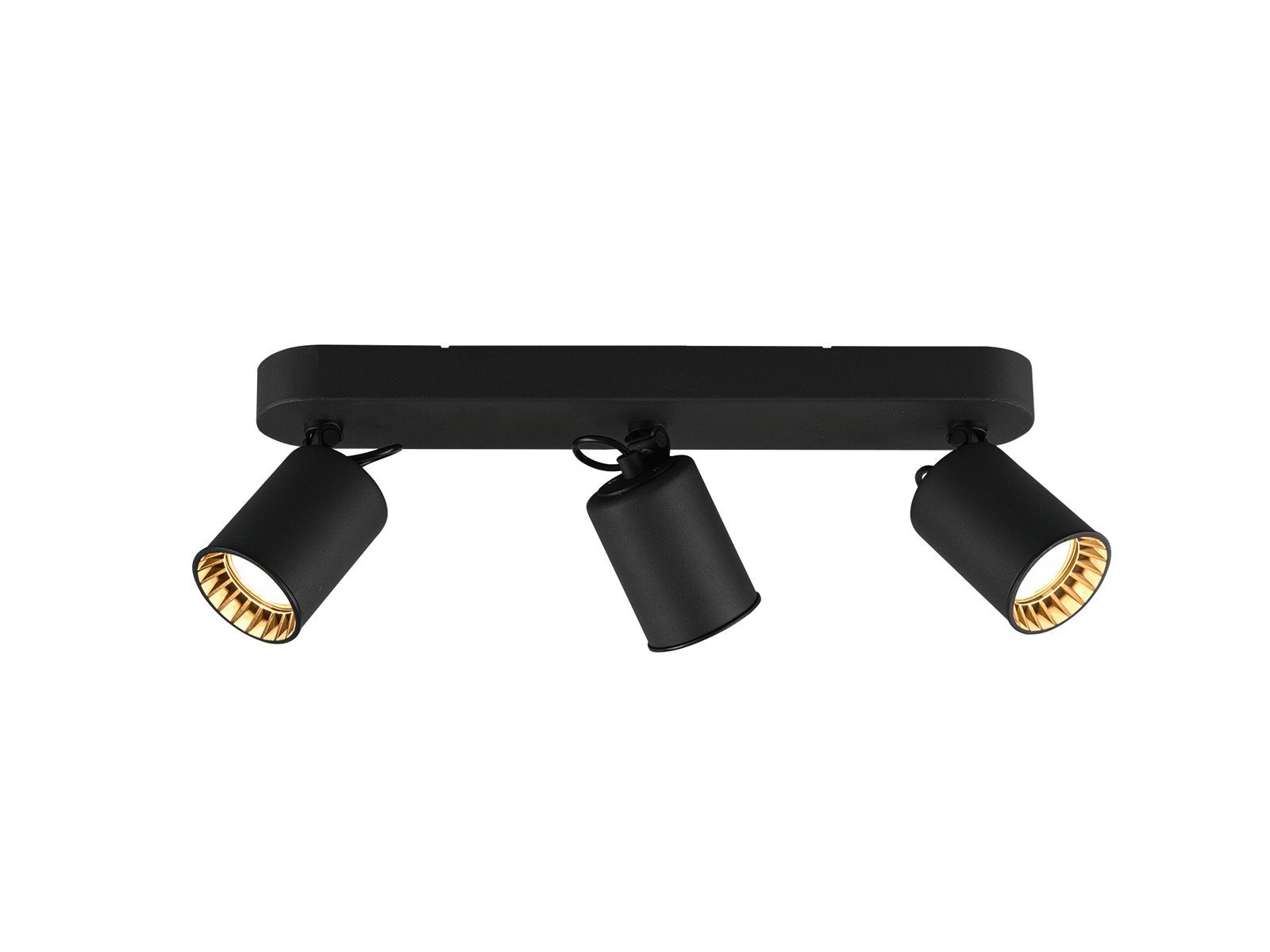 TRIO Leuchten LED Deckenstrahler, LED wechselbar, warmweiß, Decken-lampe minimalistisch Treppenhaus Schwarz, 3-flammig Breite 41cm