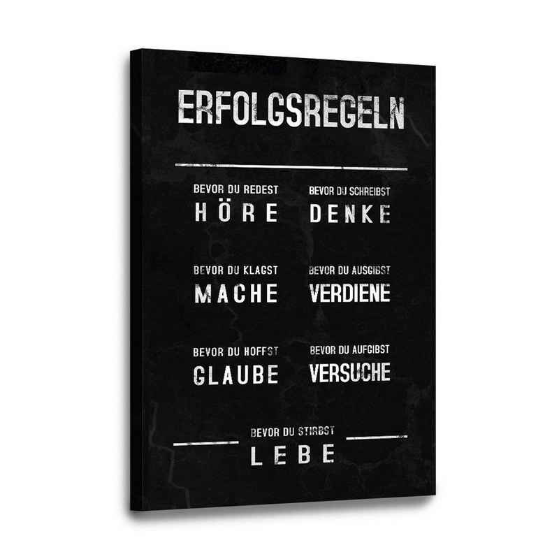 Hustling Sharks Leinwandbild Motivationsbild als Leinwandbild für mehr Erfolg "Erfolgsregeln", verfügbar in 7 unterschiedlichen Größen