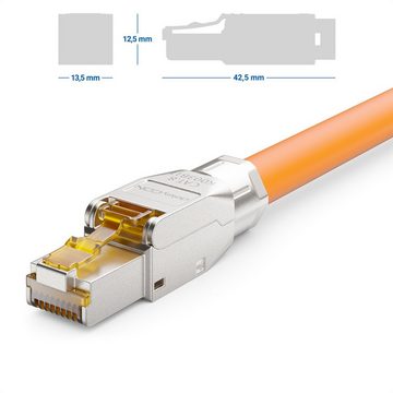 deleyCON deleyCON 2x CAT8 Netzwerkstecker RJ45 Geschirmt 40Gbit/s Stecker für Netzwerk-Adapter