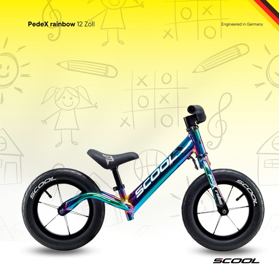 S’COOL Laufrad pedeX rainbow - Laufrad, ab 1 Jahr 12 Zoll