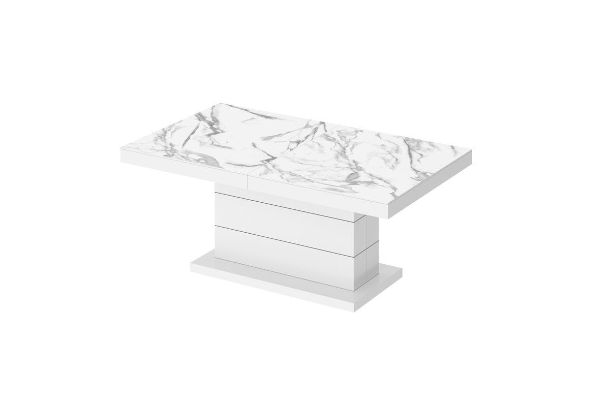 designimpex Couchtisch Design Couchtisch Matera Lux H-333 Marmor Natur - Weiß Hochglanz Marmor Natur Hochglanz - Weiß Hochglanz