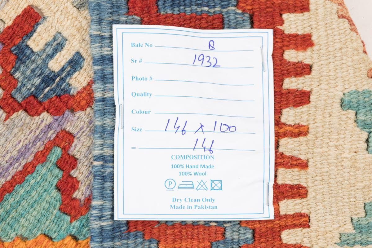 Kelim Orientteppich, Orientteppich rechteckig, mm Höhe: 100x146 3 Handgewebter Afghan Nain Trading,