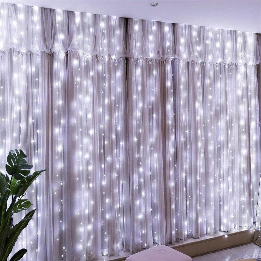 FOUORTUNATE-BEE LED-Lichtervorhang 300 LED USB Lichtervorhang günstig online kaufen