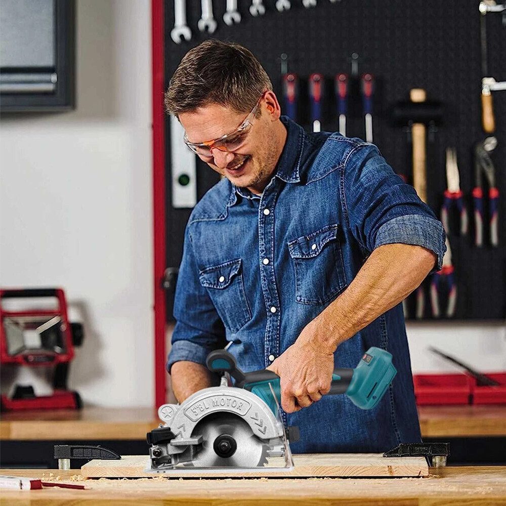 PODOFO Akku-Handkreissäge 5" Bürstenlose Akku-Kreissäge, Ohne Akku, Geeignet zum Schneiden von Holz, Metall, Fliesen und PVC