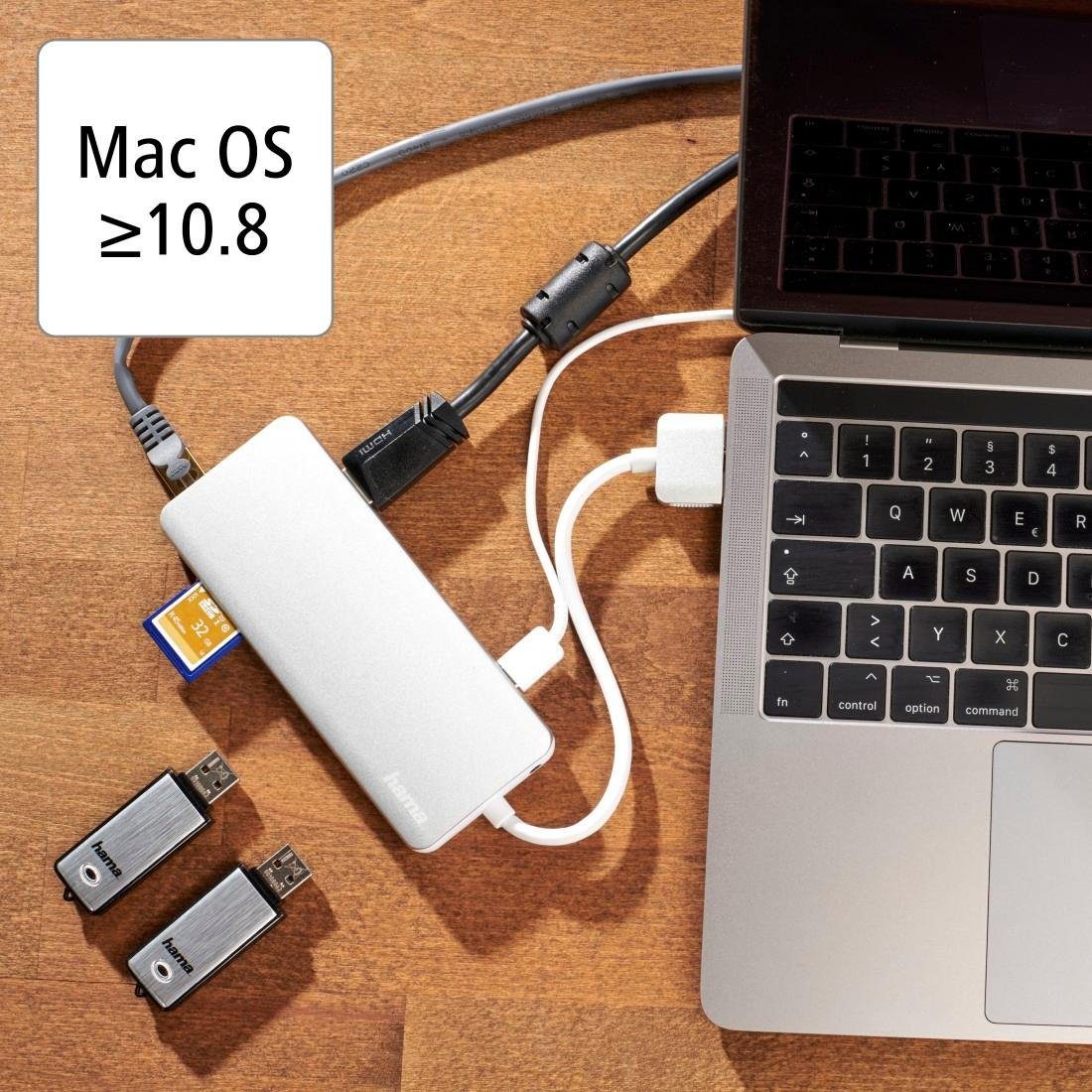 Hama Laptop-Dockingstation USB-C Multiport Apple MacBook Air und Apple MacBook Air Pro, 12 Ports