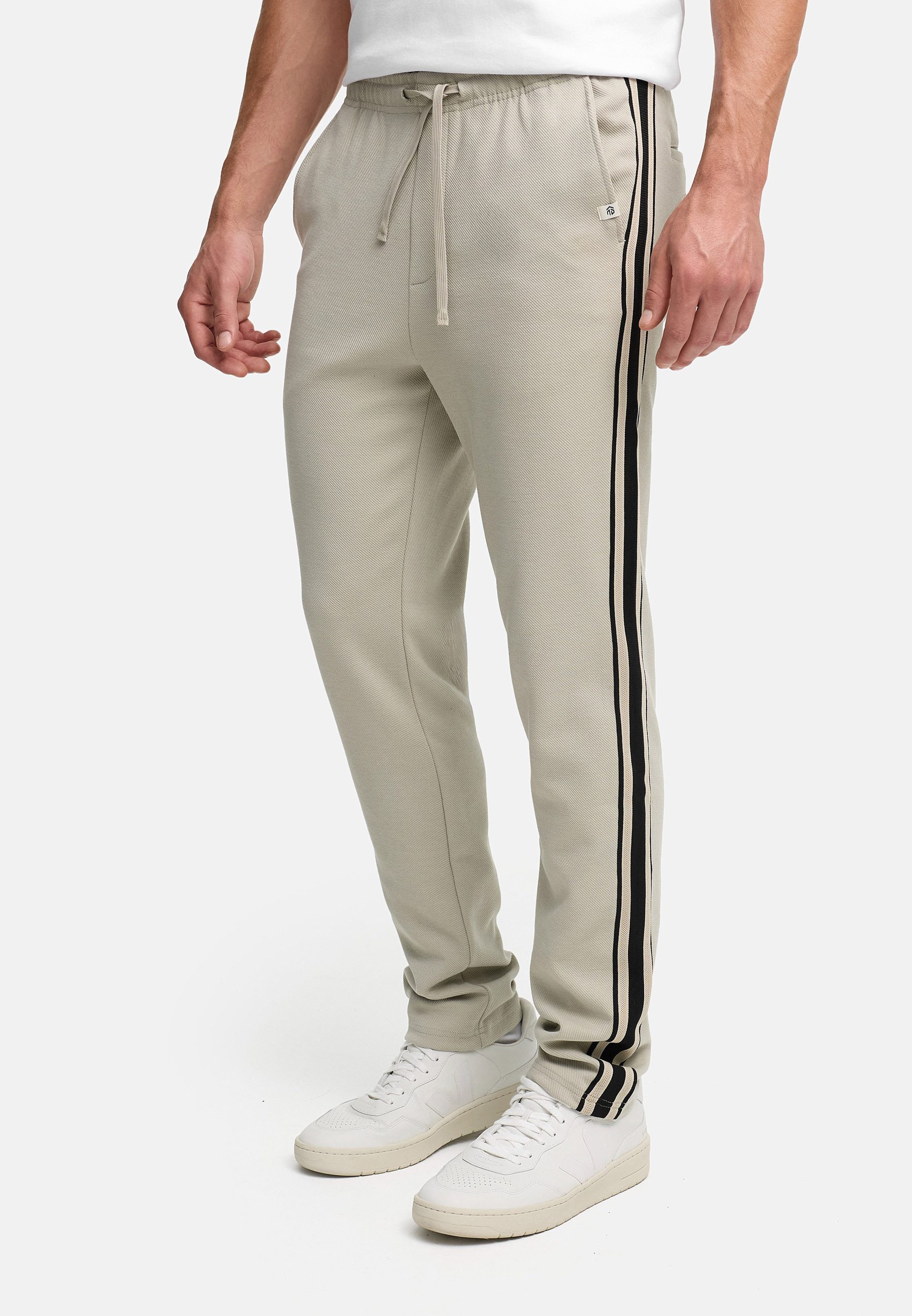 INDICODE Stoffhose INCowell Pants Stripe Sweatpants mit elastischem Bund und sportlichen Streifen