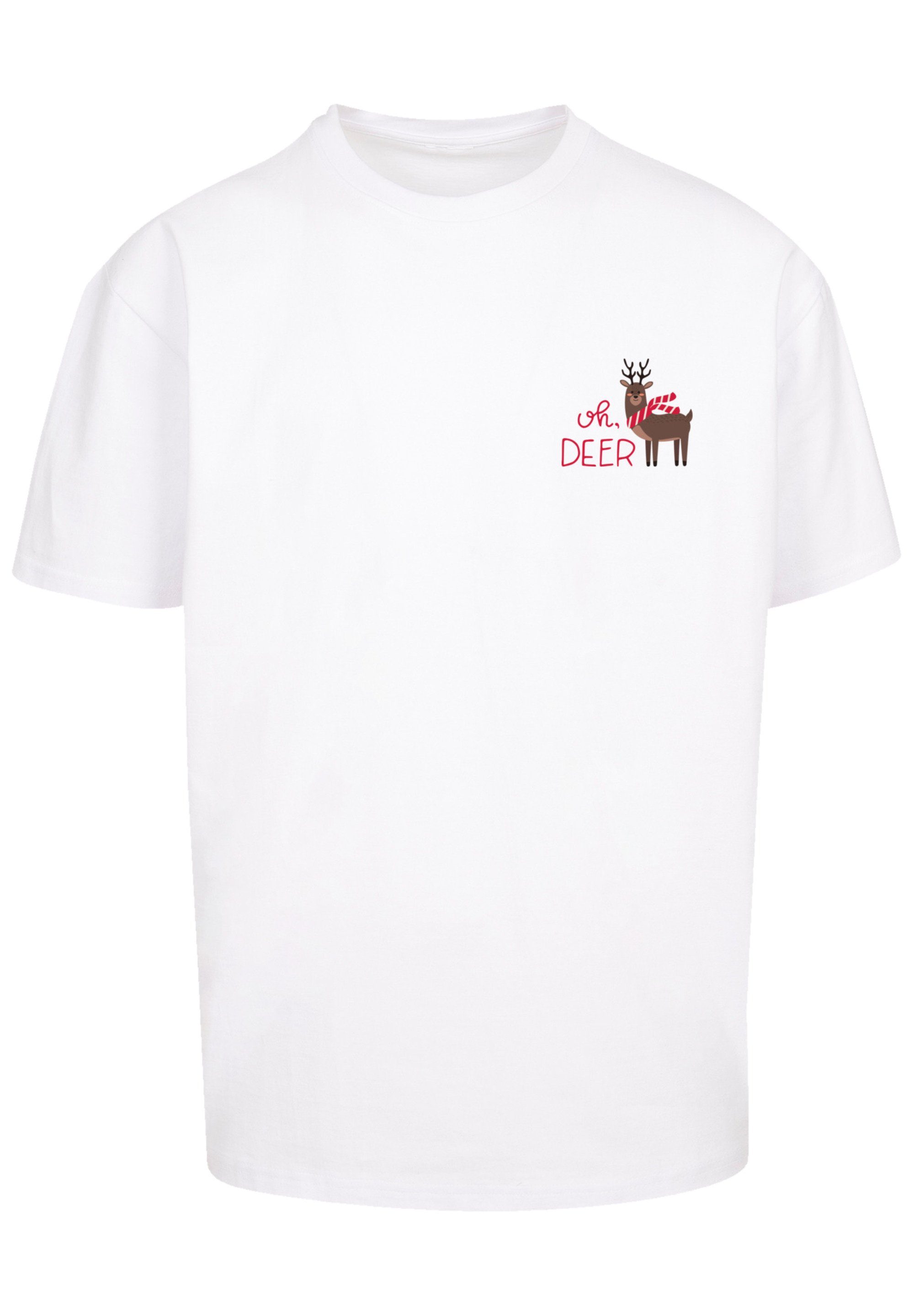 Christmas T-Shirt Qualität, weiß Band F4NT4STIC Premium Rock-Musik, Deer