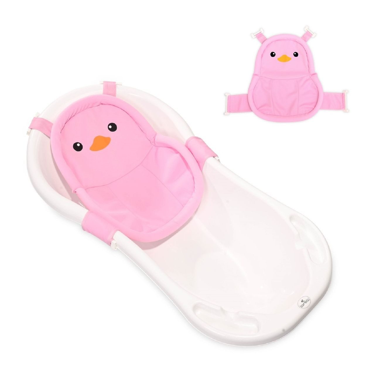 LORELLI Wanneneinlage Pinguin, B: 28 cm, L: 28 cm, 1-tlg., Kunststoff-Clips, Badewannennetz, schnell trocknend, passend 84–100 cm