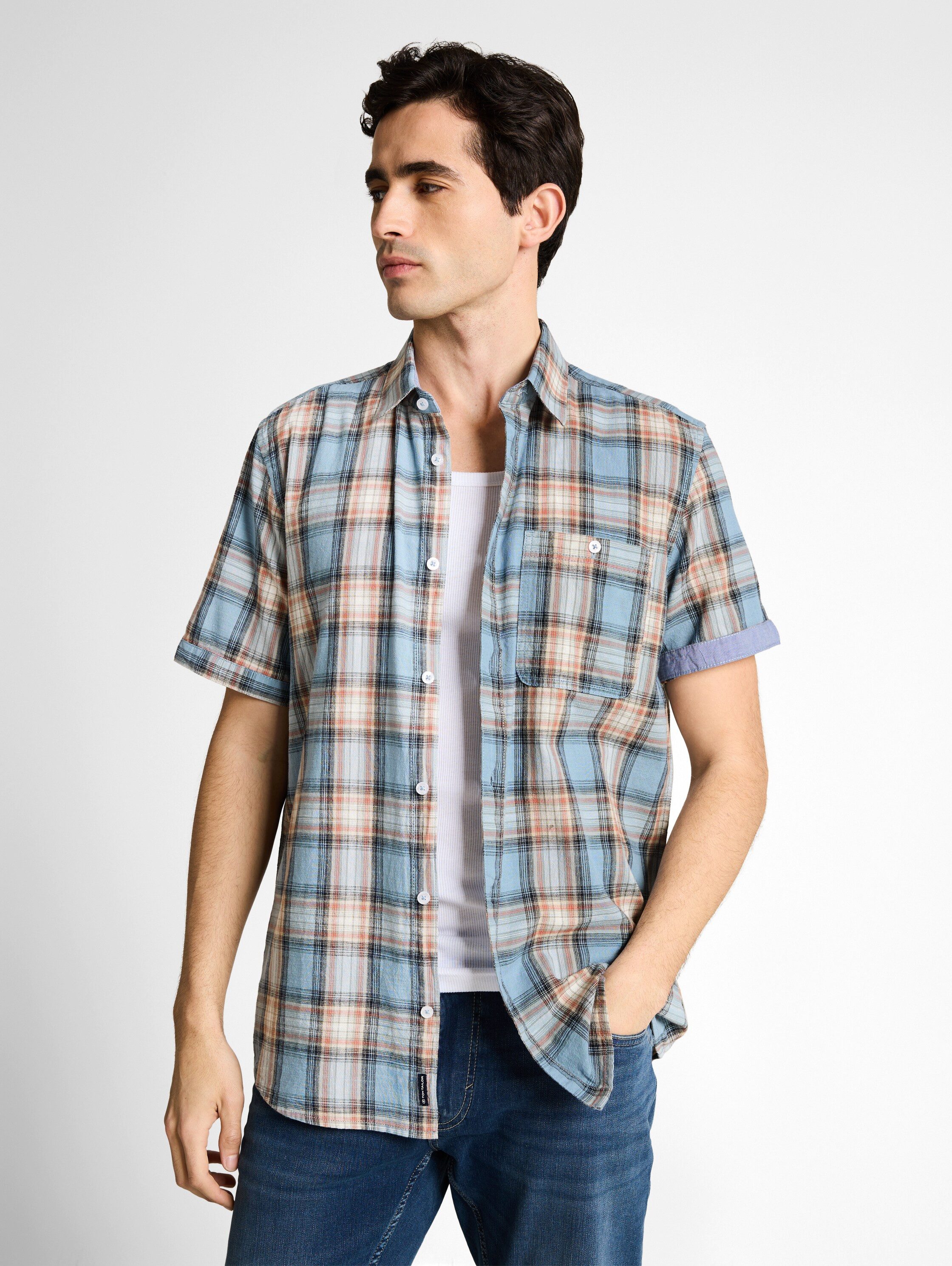 TOM TAILOR Kurzarmhemd mit Karo Muster