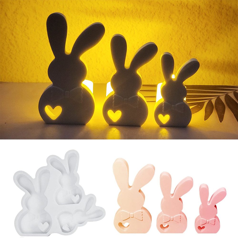 Bextsrack Modellierwerkzeug Silikonformen Gießformen Ostern, DIY Hasen Silikonform Ostern, Gießform Frühling für DIY Osterdeko Handwerk
