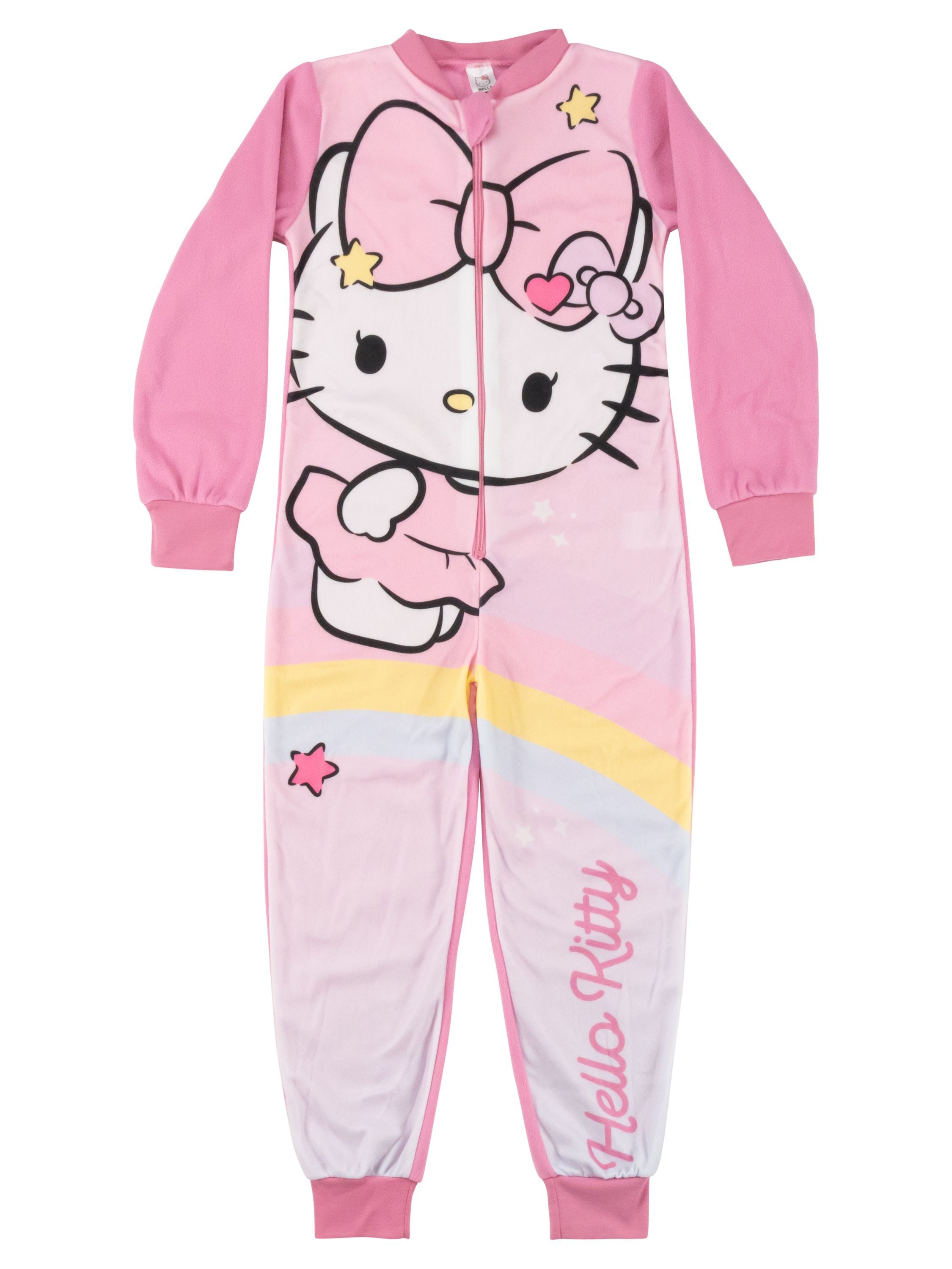 United Labels® Jumpsuit Hello Kitty Jumpsuit Overall Pyjama Schlafanzug langarm – Bild 2 von 5