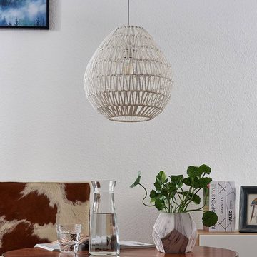 Lindby Hängeleuchte Danya, dimmbar, Leuchtmittel nicht inklusive, Modern, Papier, Metall, weiß, 1 flammig, E27, Deckenlampe