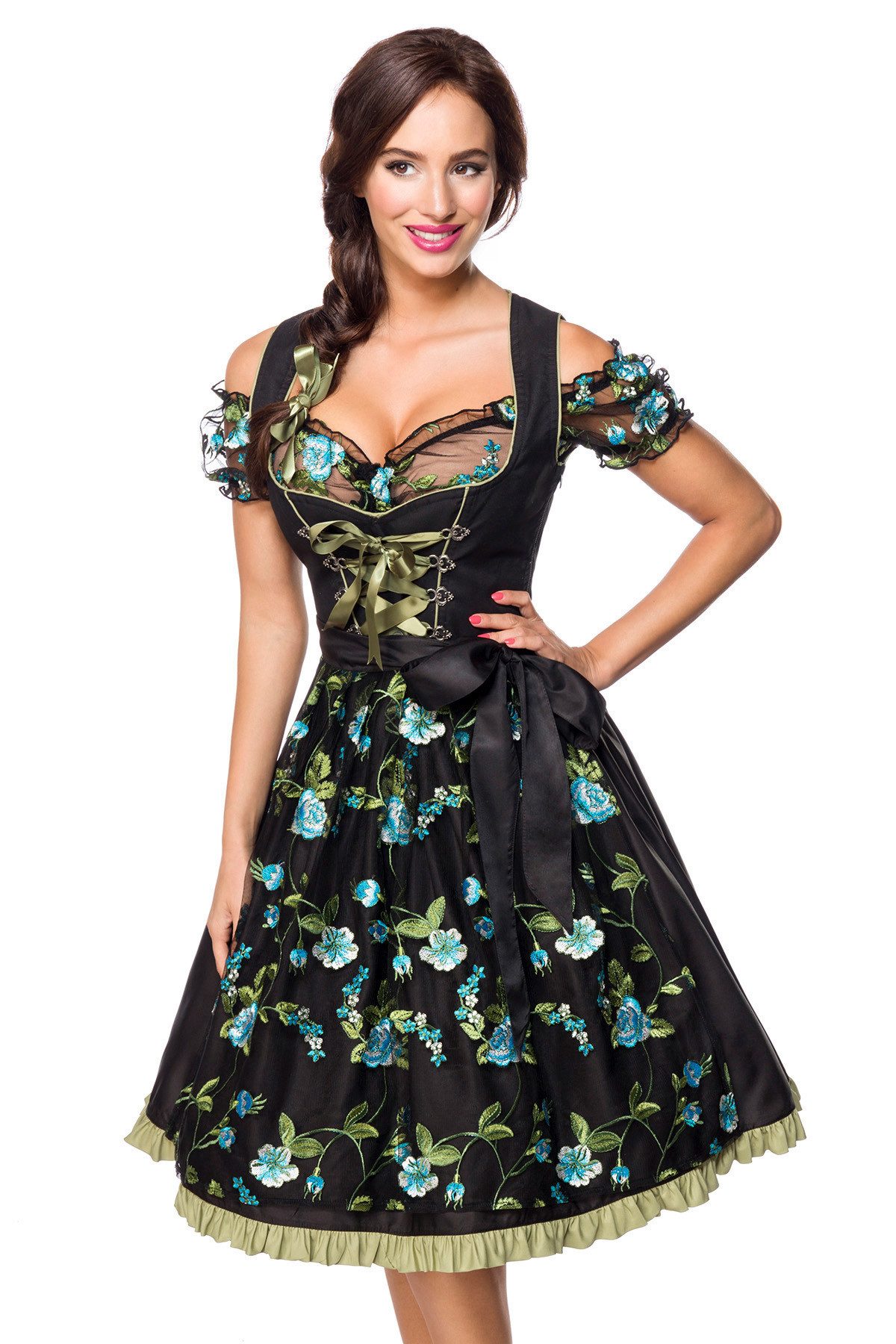 DIRNDLINE Dirndl Dirndl Tracht Kleid Wiesn Wasn Oktoberfest Volksfest Bayern Frauen 3-tlg mehr