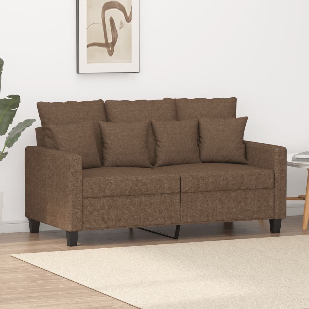 vidaXL 2-Sitzer-Sofa Stoff Sofa Braun cm 120