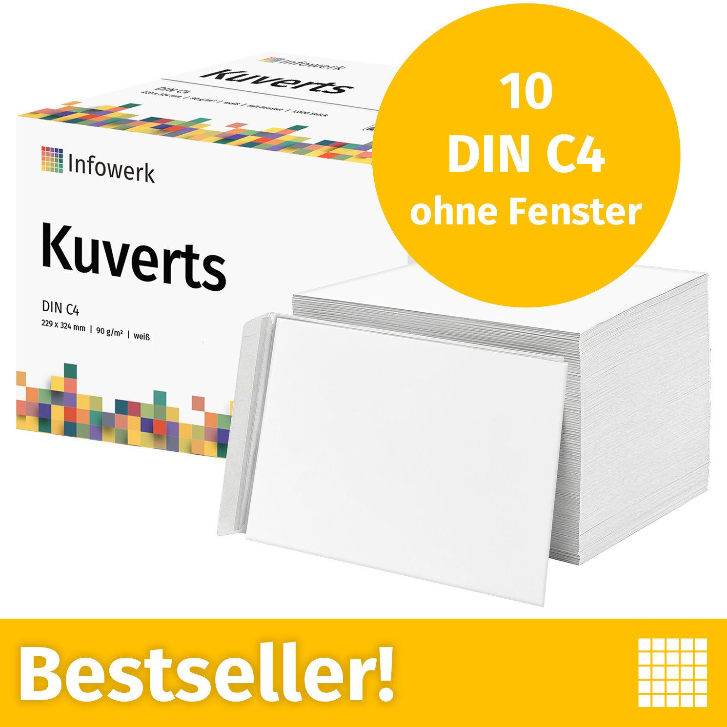 Infowerk Briefumschlag, Ohne Fenster