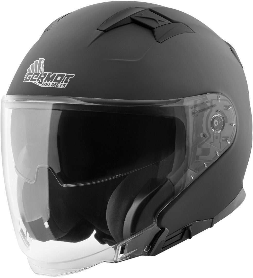 Germot Motorradhelm GM 670 Jethelm, vorbereitet für Kommunikationssystem,integriertes Sonnenvisier