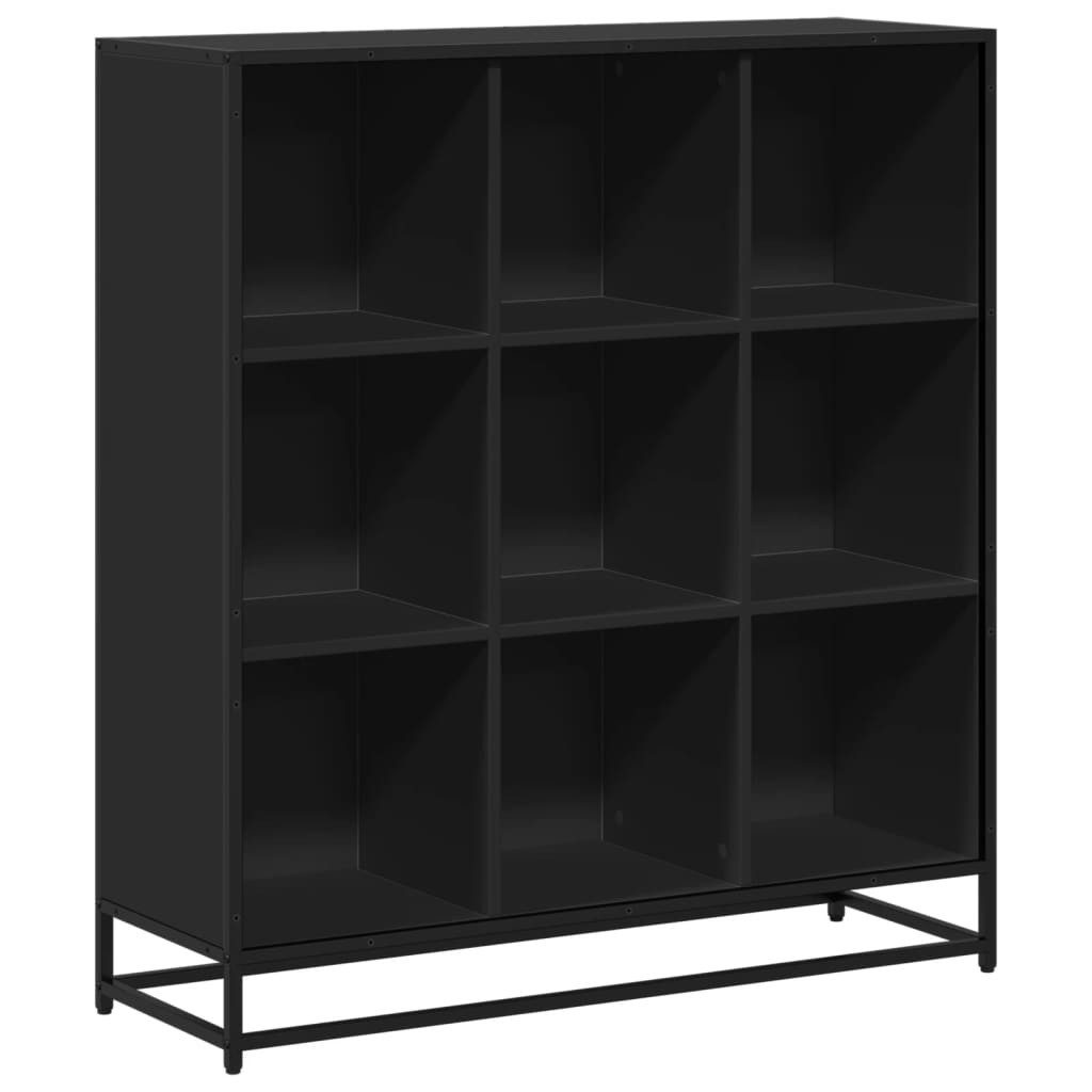vidaXL Bücherregal Bücherregal Schwarz 97,5x33x107,5 cm Holzwerkstoff und Metall, 1-tlg.