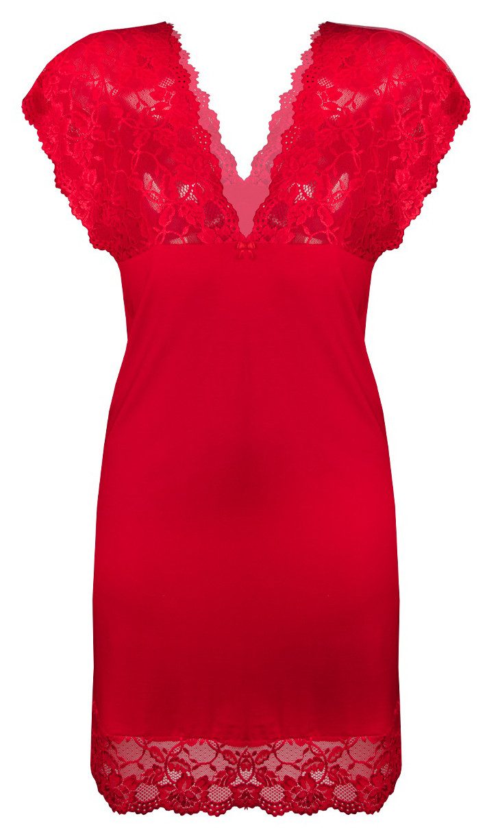 DKaren Nachthemd elegant, mit Spitze, kurzarm - unifarben günstig online kaufen