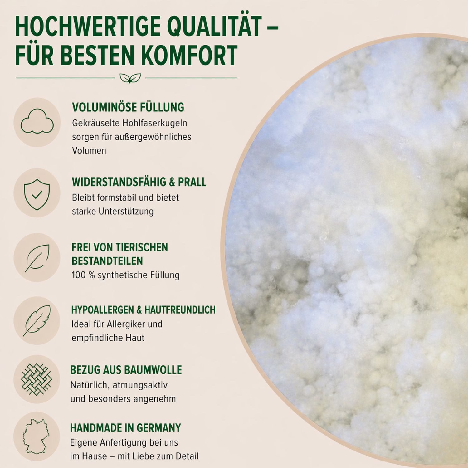 Betten Hofmann Microfaserkissen 2 Stück Betten Hofmann Japan Basic Kopfkissen 43x63 cm waschbar 300 g, Füllung: 100% Hohlfaserkugel, Bezug: 100% Baumwolle, Seitenschläfer, 2-tlg., prall gefüllt, ohne tierische Bestandteile, Made in Germany