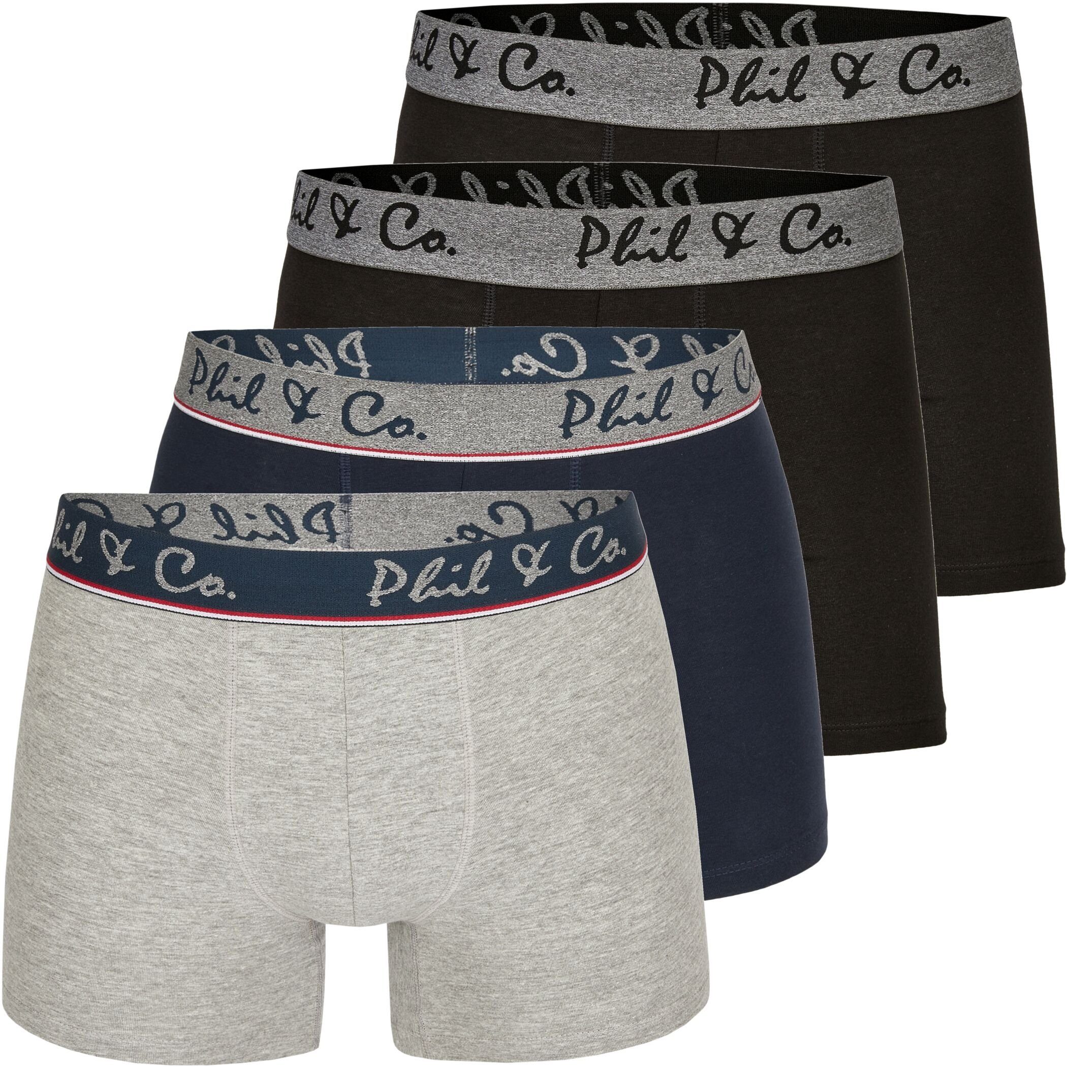 Phil & Co. Boxershorts 4er Pack Phil & Co Berlin Jersey Boxershorts Trunk Short Pant FARBWAHL (1-St) DESIGN 02