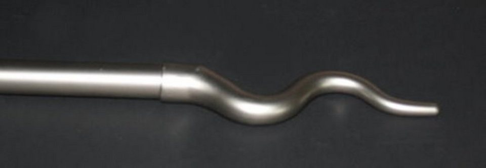 Gardinenstange, dynamic24, Ø 15 mm, 1-läufig, mit Bohren, verschraubt,  Metall, Vorhangstange 200cm Edelstahl Design Scheibenstange 1-läufig silber