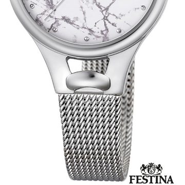 Festina Quarzuhr Festina Damen Uhr F16950/E Stahl, Damen Armbanduhr rund, Edelstahlarmband silber
