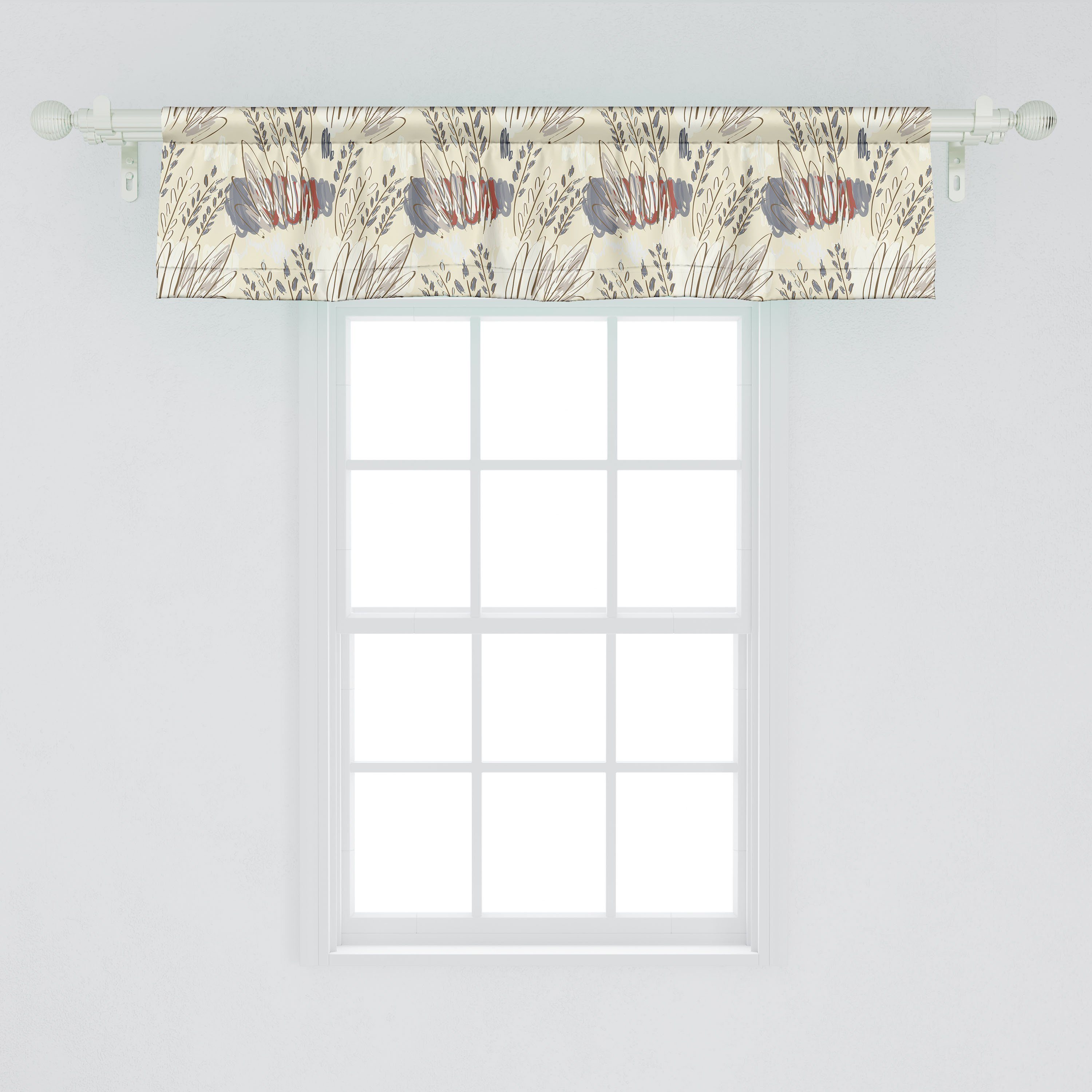 Abstrakt Scheibengardine Style-Blätter Vorhang mit Stangentasche, Dekor Microfaser, Motive Schlafzimmer für Volant Abakuhaus, Winter Küche