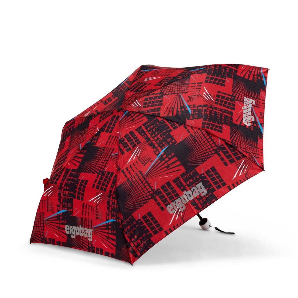 ergobag AlarmBärreitschaft Taschenregenschirm Refektierend Kinder-Regenschirm,