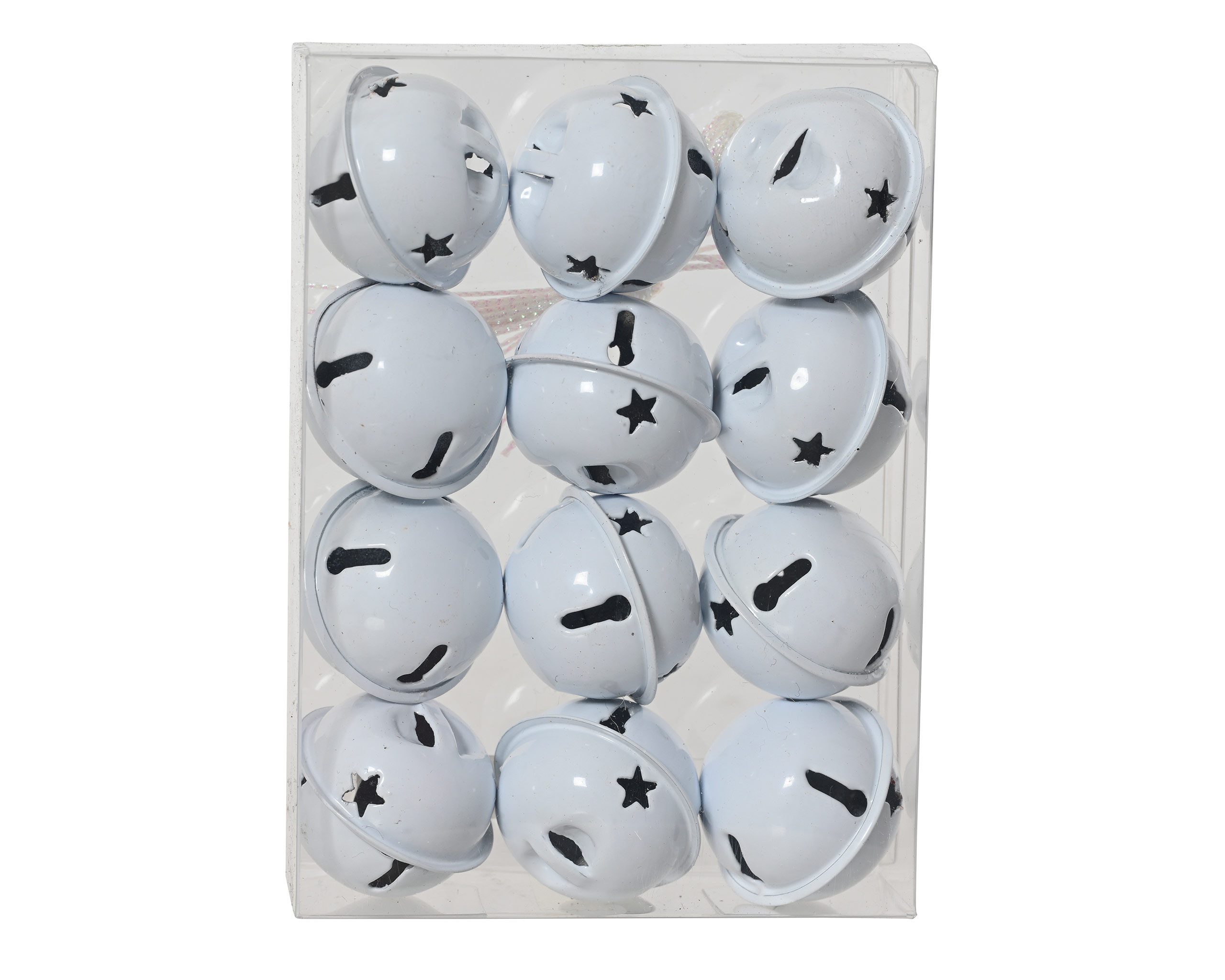 Kaemingk Christbaumschmuck, Glöckchen Metall 3cm 12er Set Weiß