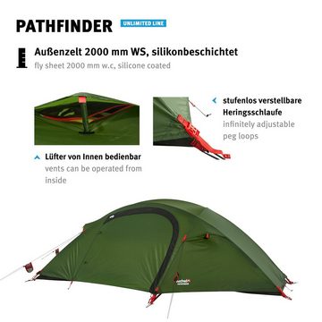 Wechsel Kuppelzelt Trekkingzelt Pathfinder 1 Personen Geodät, Camping Fahrrad Zelt 2,3kg