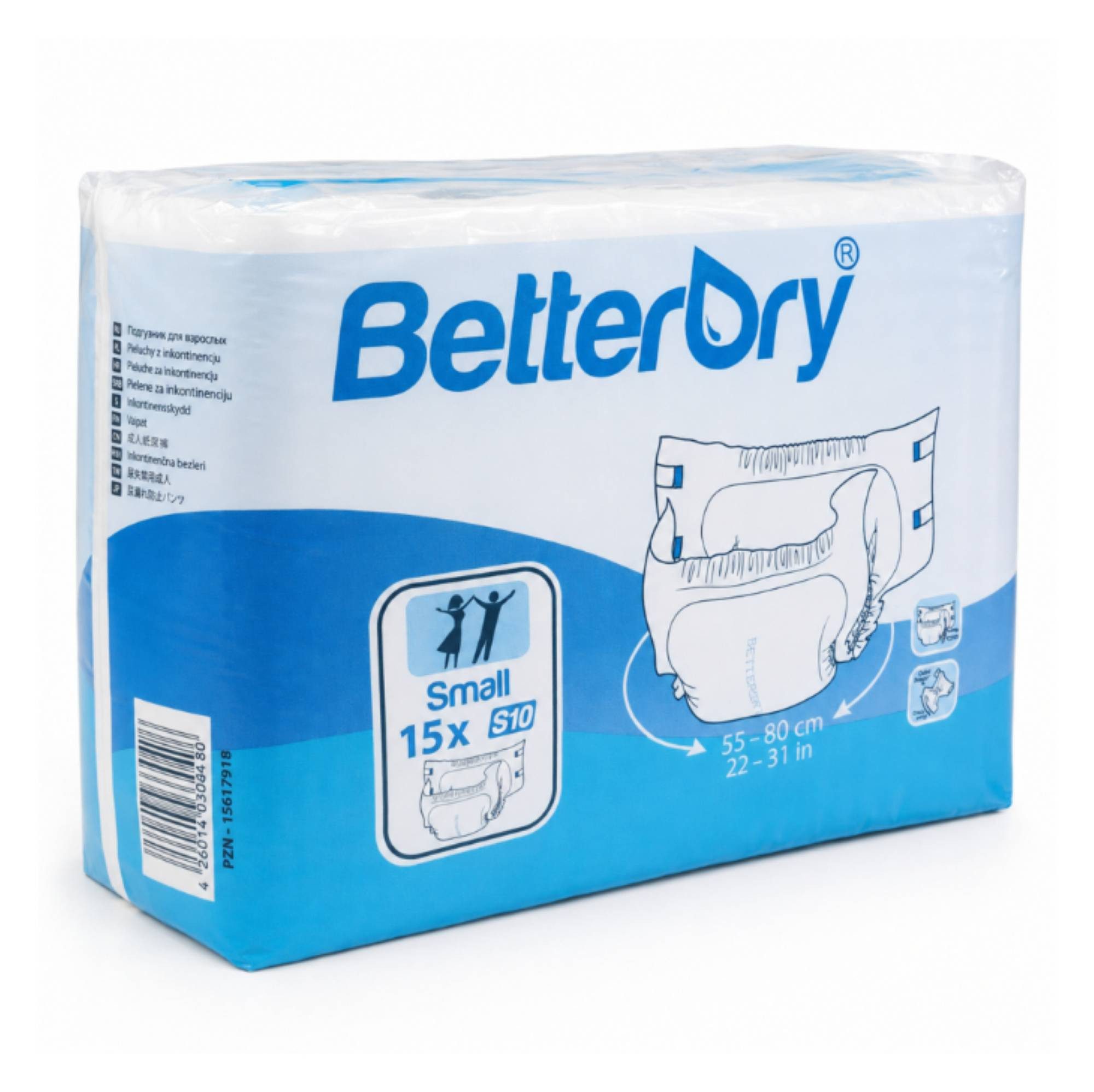BetterDry Windeln BETTERDRY Inkontinenzslip S10 75-110 cm 15St PZN 15617918