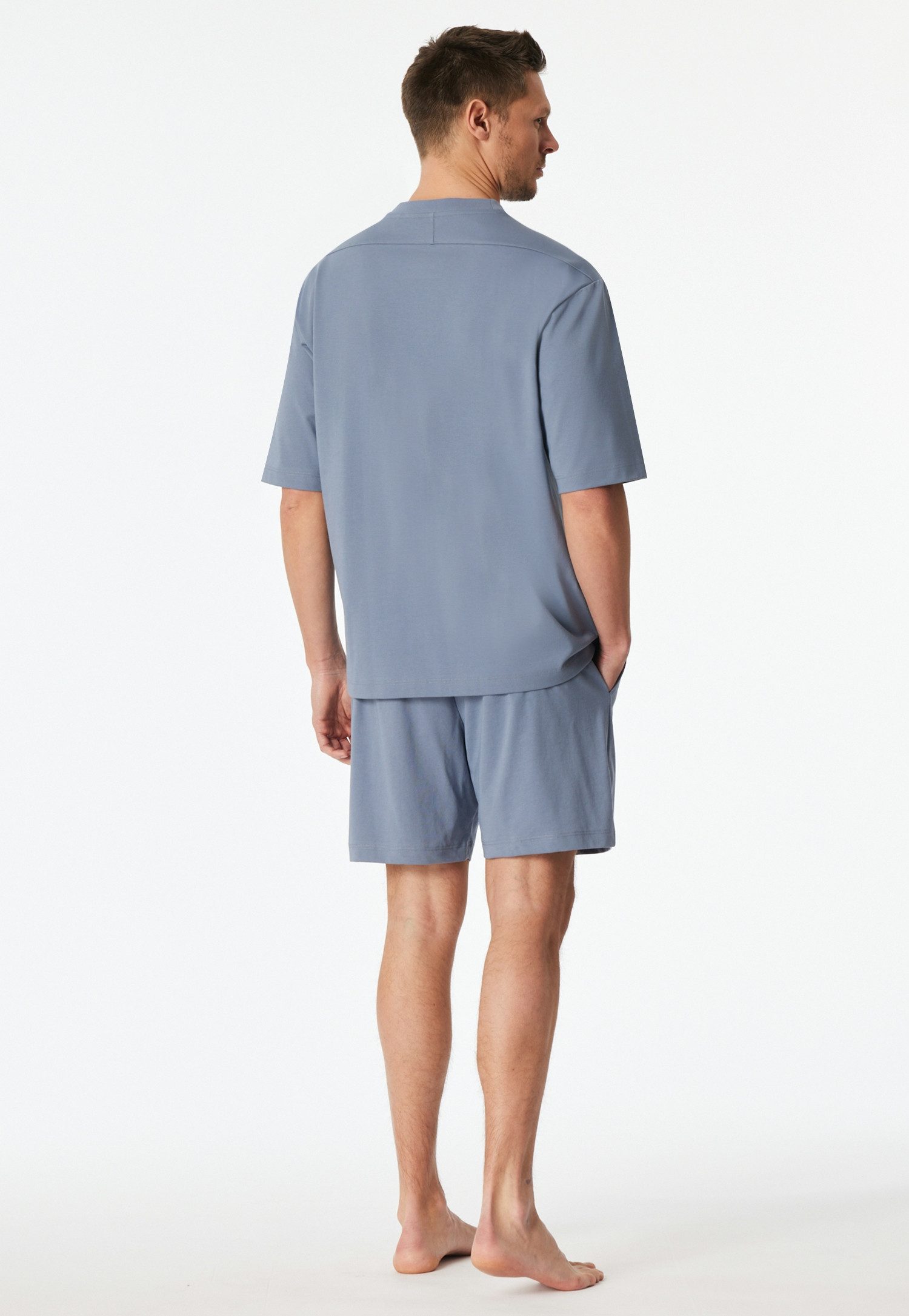 Schiesser Shorty Modern Nightwear (2 tlg) mit Rundhalsausschnitt und kurzem Arm, leichter Oversize-Fit – Bild 3 von 5