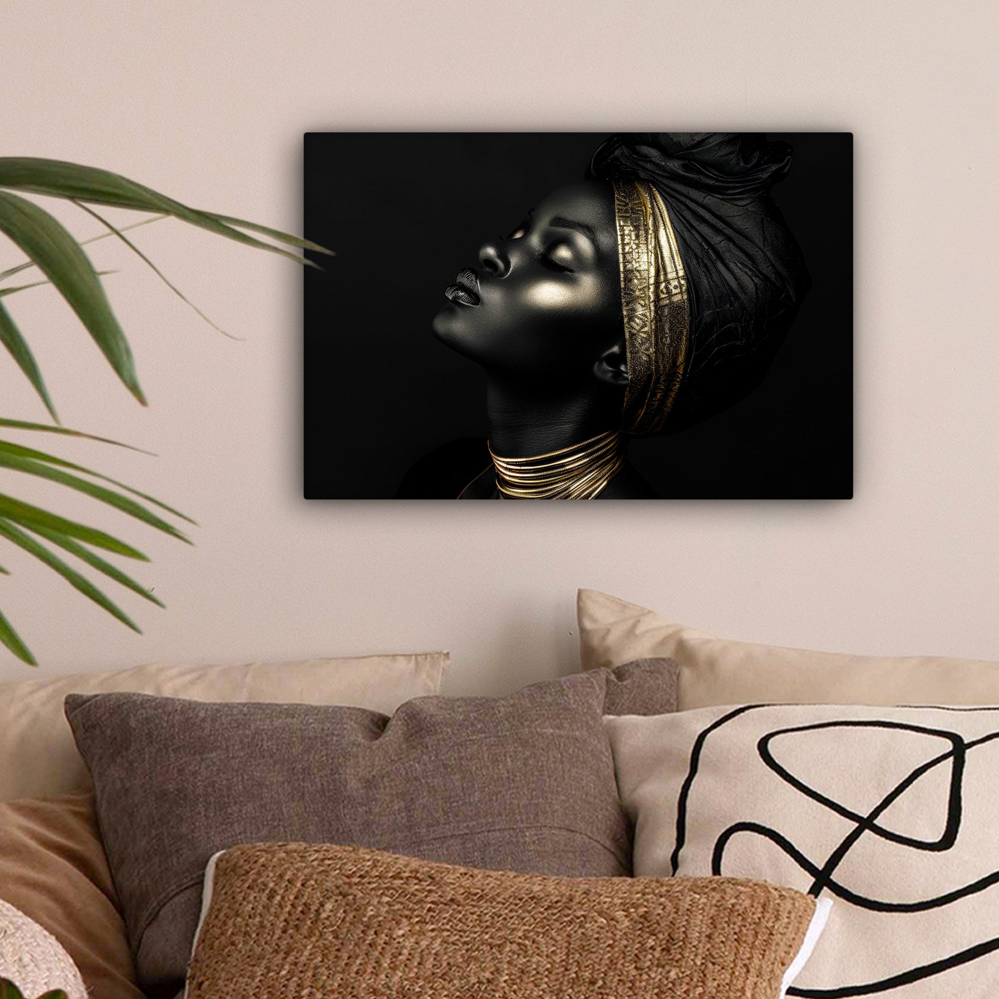 OneMillionCanvasses® Leinwandbild Frau - Gold - günstig online kaufen