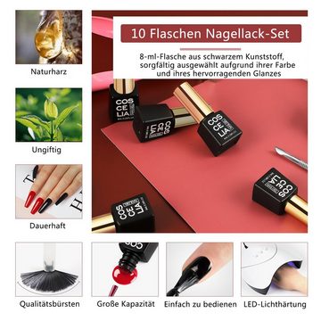 Scheiffy Nagellack-Set 8ml Nagellack-Set, 10 Farben, Nagelliebhaber, DIY-Nagelkunst, 10-tlg., 10 Farben, DIY-Nagelkunst, Nagelkunst-Set