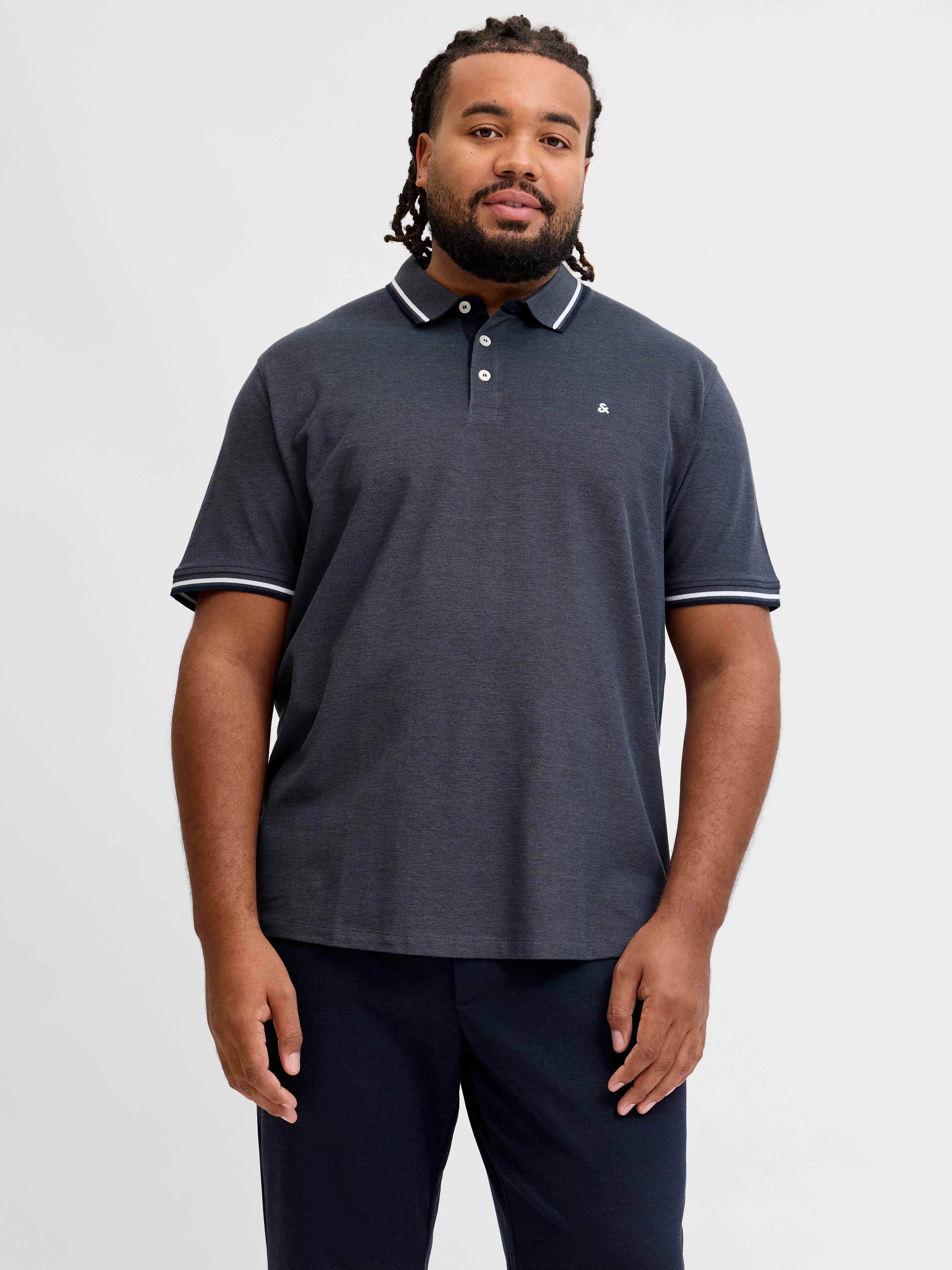 Jack & Jones PlusSize Poloshirt JJEPAULOS POLO SS NOOS PLS Baumwolle, regular fit
