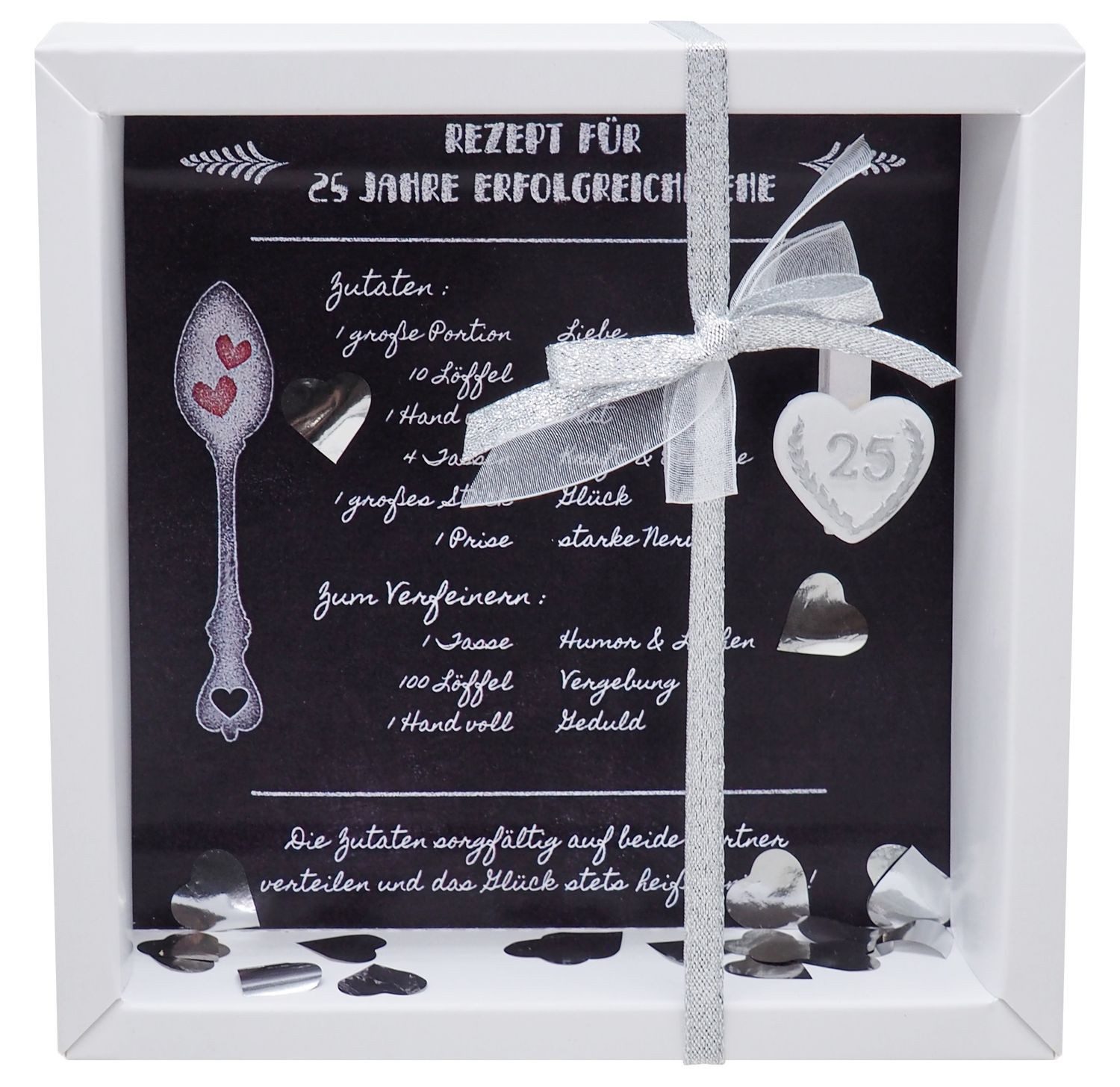 ZauberDeko Geschenkbox Geldgeschenk Verpacken Silberhochzeit Geschenk Rezept für 25 Jahre Ehe