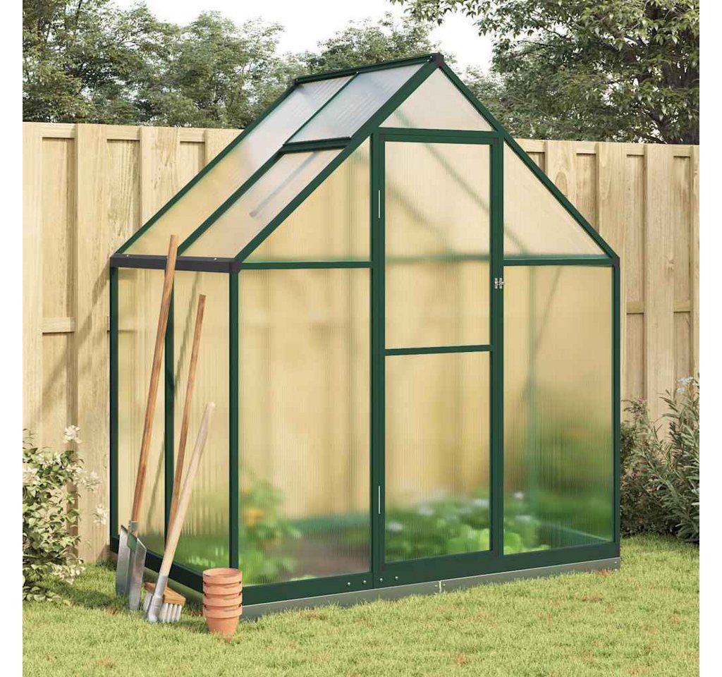 vidaXL Gewächshaus, Gewächshaus mit Fundamentrahmen Grün 169x114x202 cm Aluminimum vidaXL Gewächshaus, Gewächshaus mit Fundamentrahmen Grün 169x114x202 cm Aluminimum